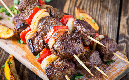 Rezept Grillspieße mit Rinderfilet und Gemüse