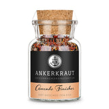 Avocado Gewürz von Ankerkraut im Korkenglas auf weißem Hintergrund.
